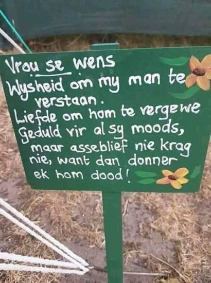 Ek hou an die gebed...