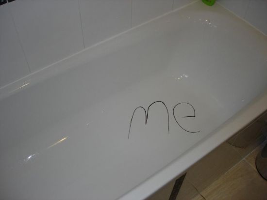 foto van my in die bad