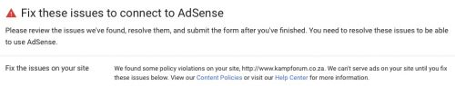 google adsense violations